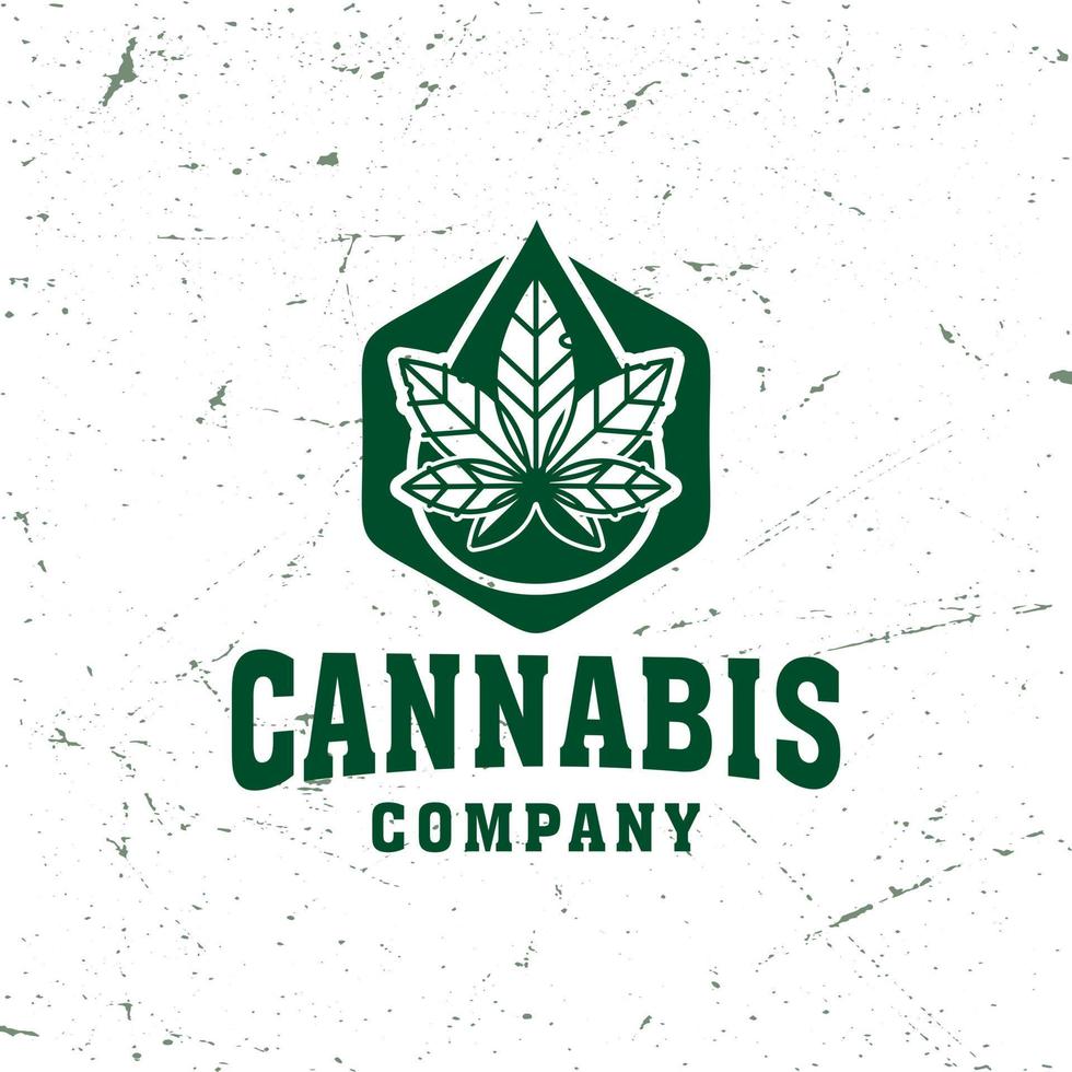 diseño de logotipo de hoja de marihuana en forma de gota. signo de icono de logotipo moderno de lujo de cáñamo vectorial. logotipo para la etiqueta de aceite de cannabis cbd vector