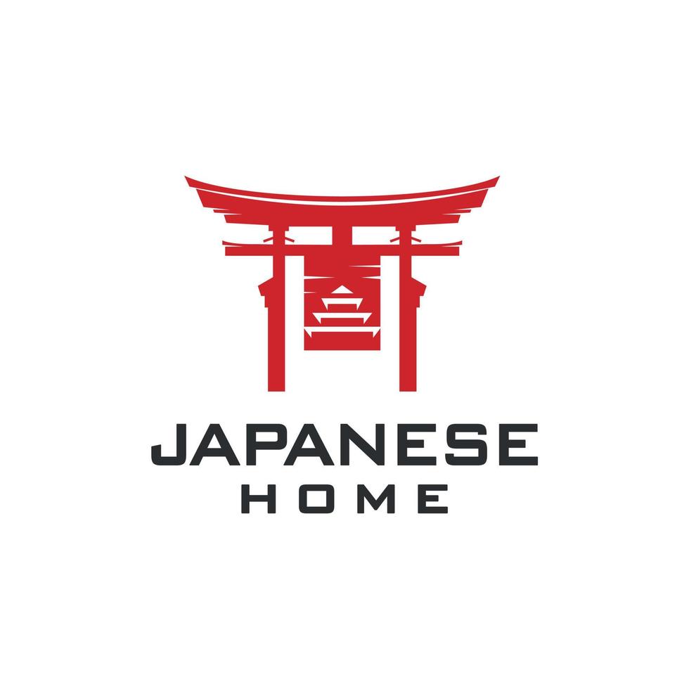 logo de monumento japonés simple y elegante. torii, puerta tradicional japonesa vector