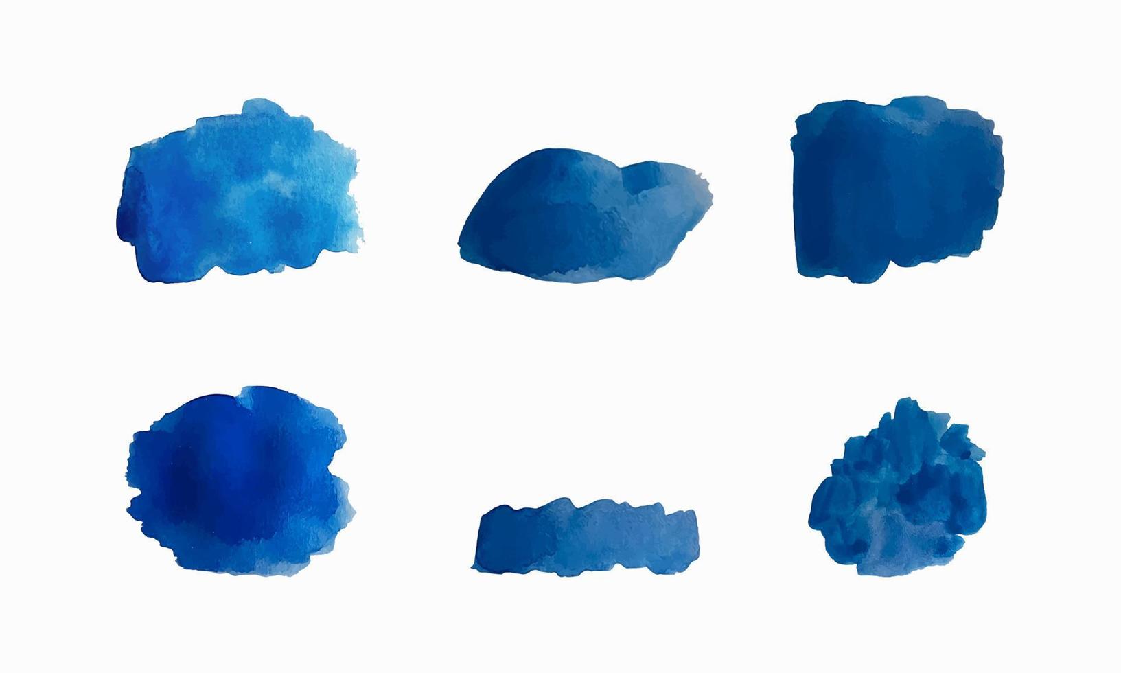 elemento de acuarela salpicaduras de acuarela azul aisladas sobre fondo blanco. ilustración abstracta vectorial. vector