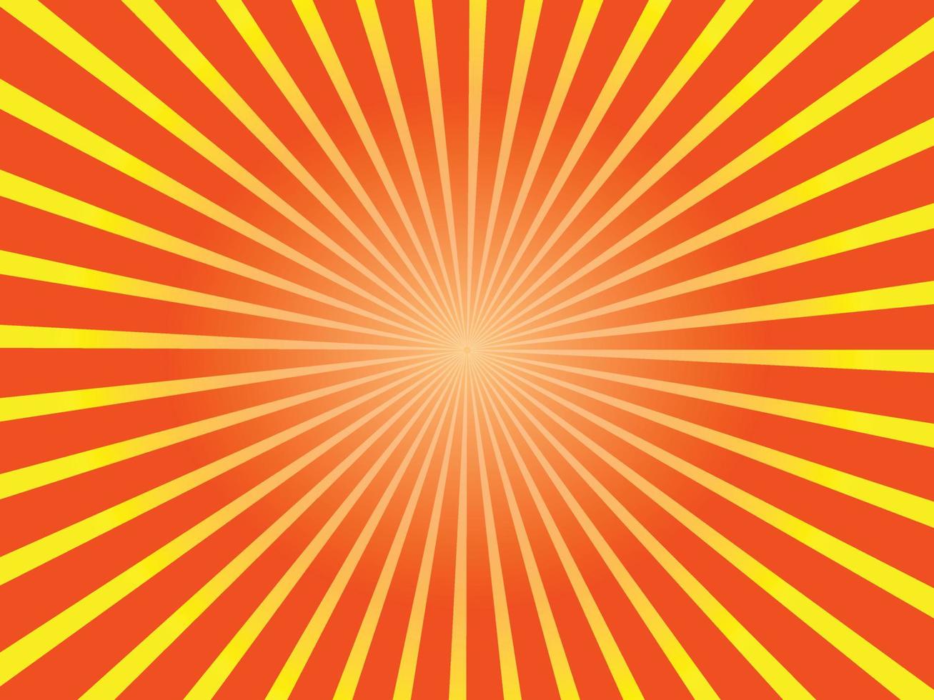 Orange and Yellow Sunburst Bright Light Rays Background vector