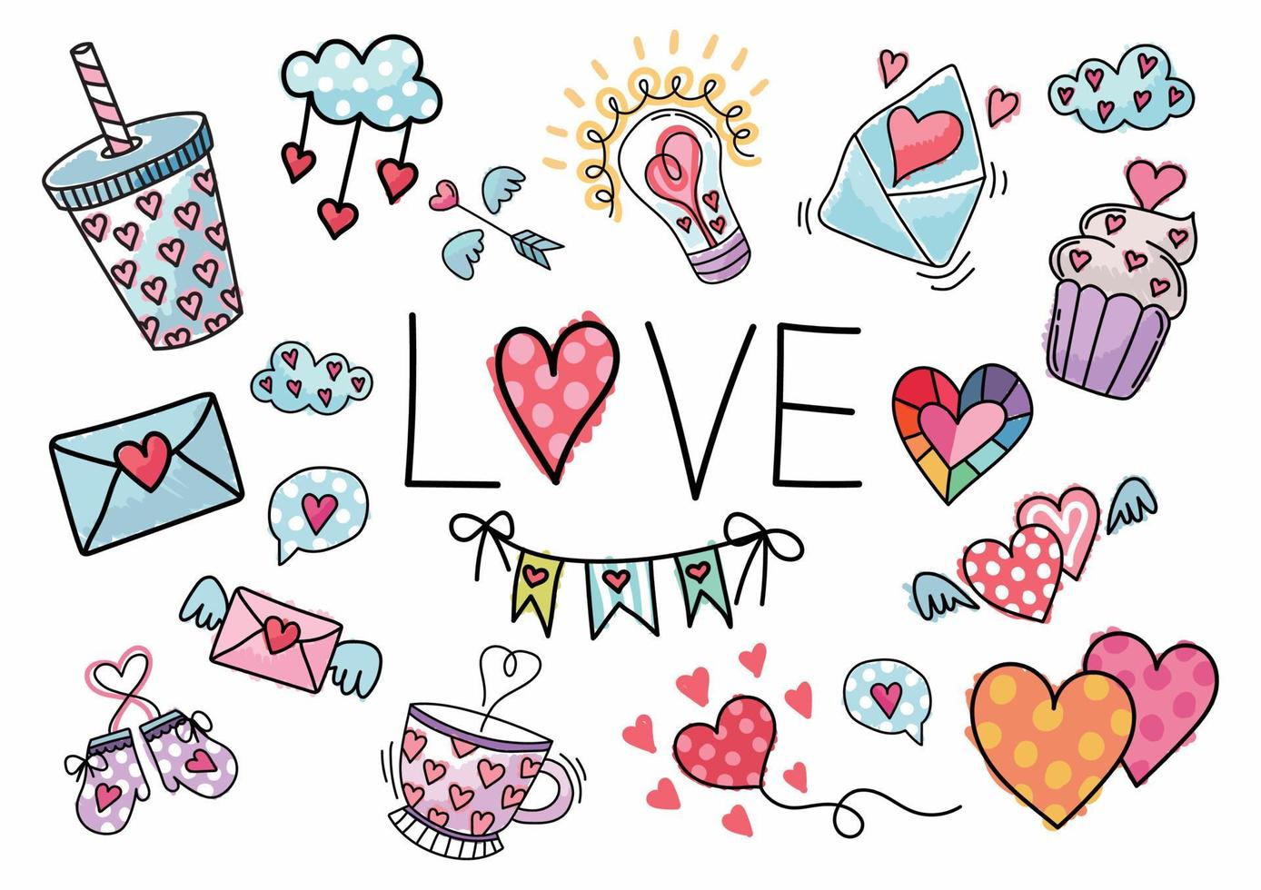 valentine objects cute item vector design