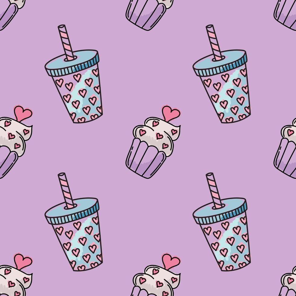 valentine's day seamless objects vector