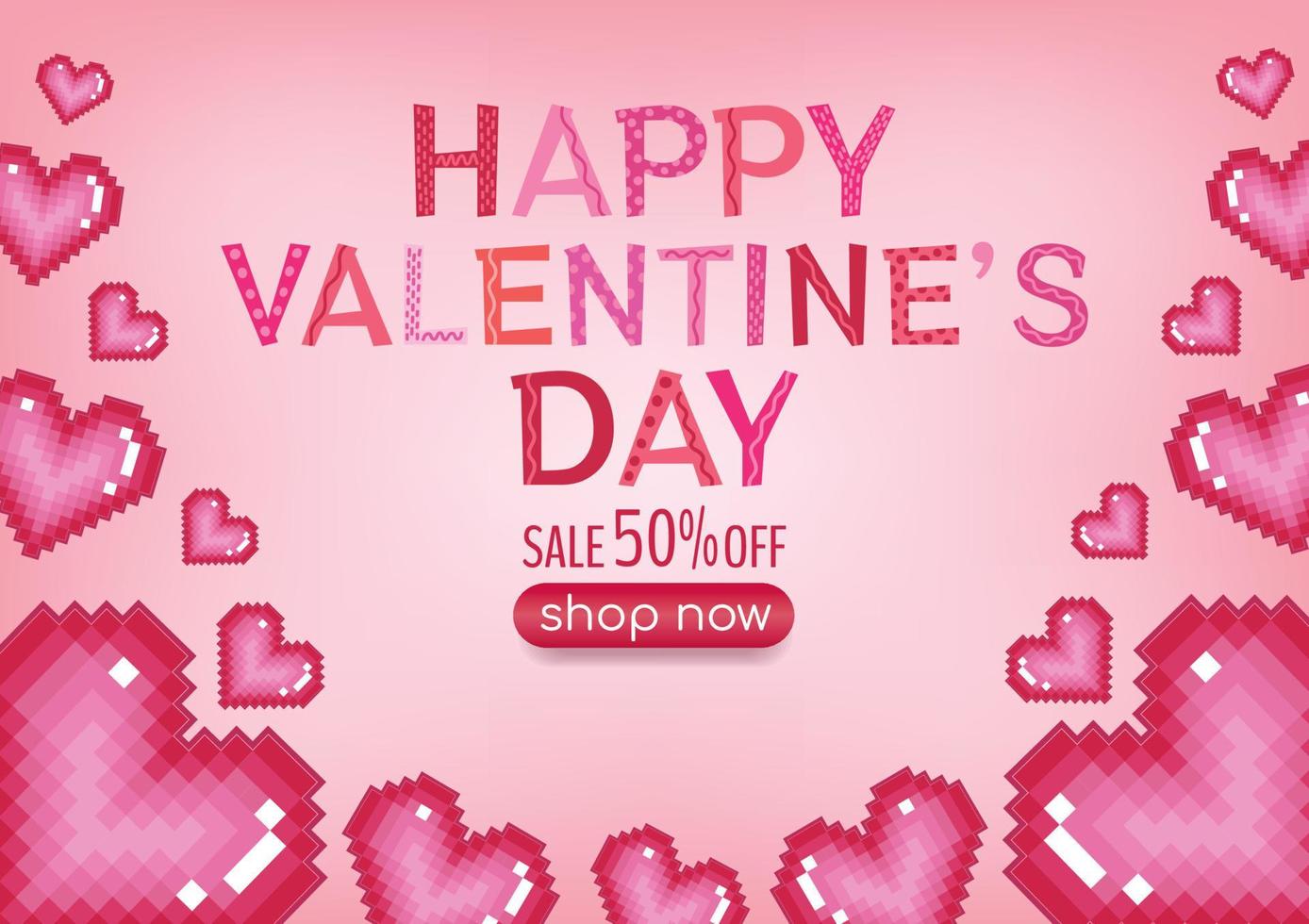 valentine's day banner design and element vector