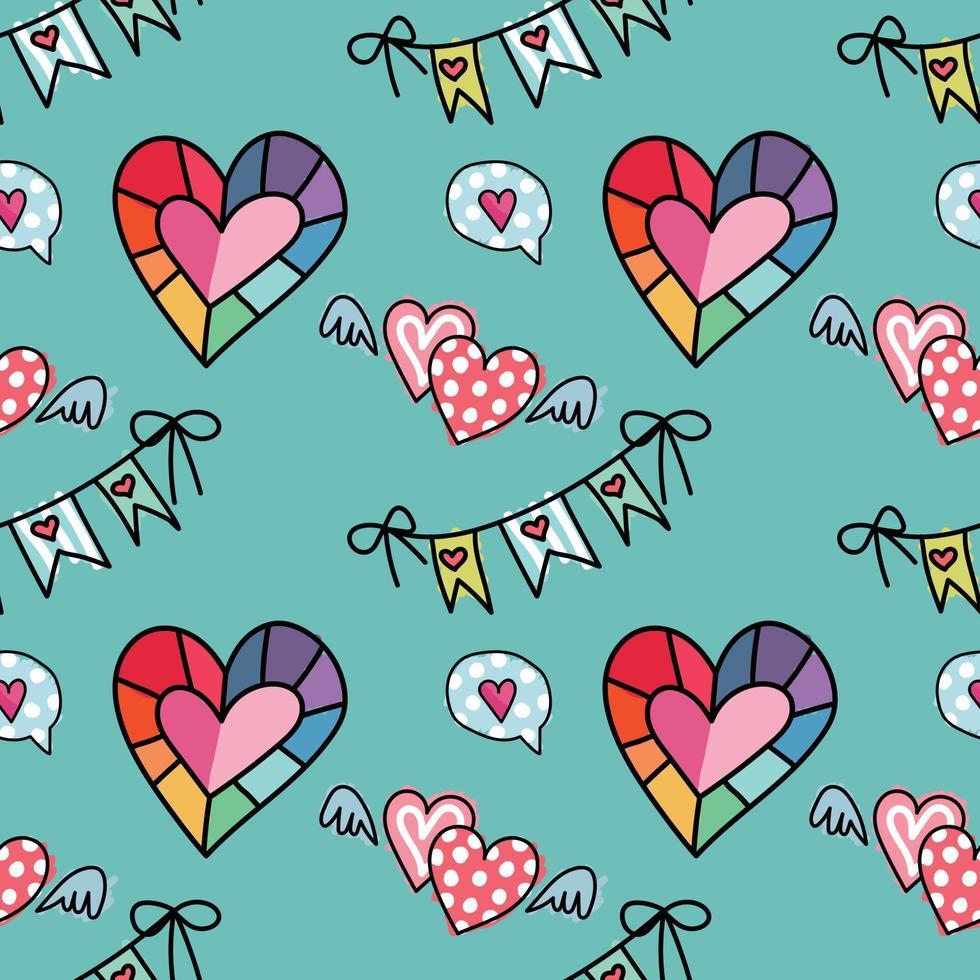 sweet valentine's day seamless objects vector