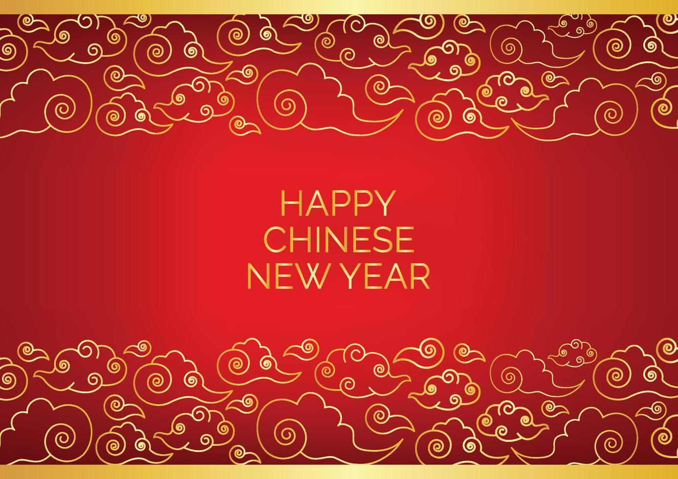 red and gold background chinese new year vector