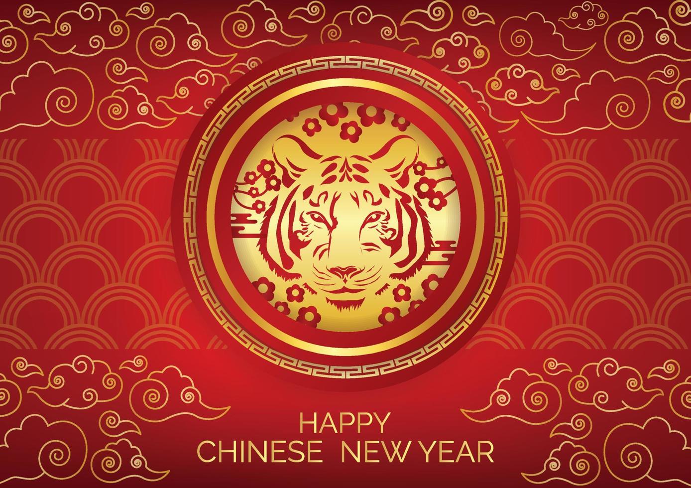 red background chinese new year art background vector