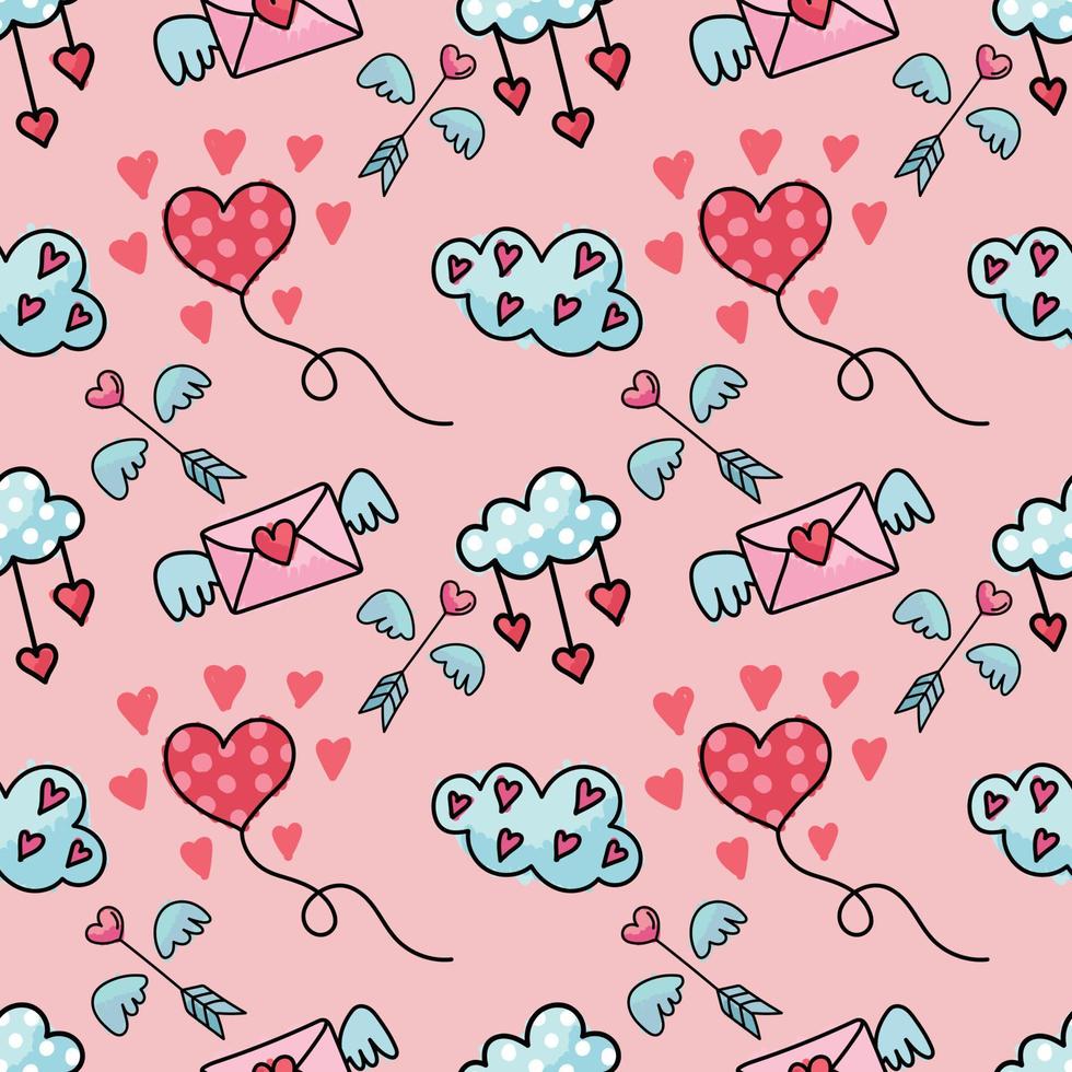 cute stuffs seamless objects vector