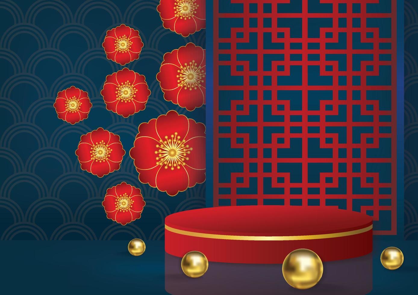 oriental background product display design for website banner vector