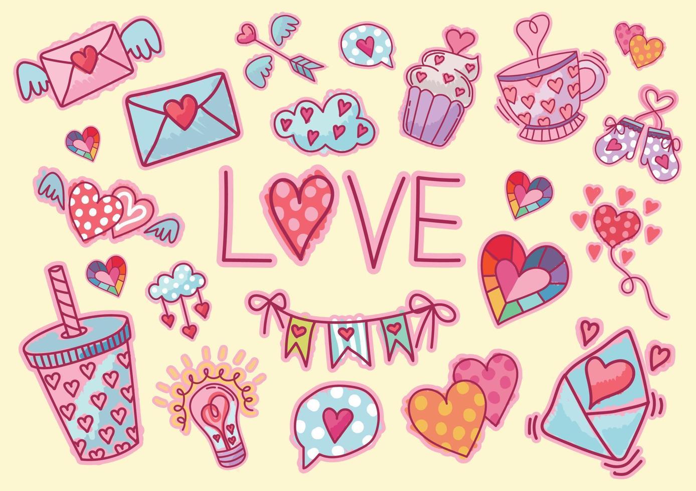 valentine objects cute item vector