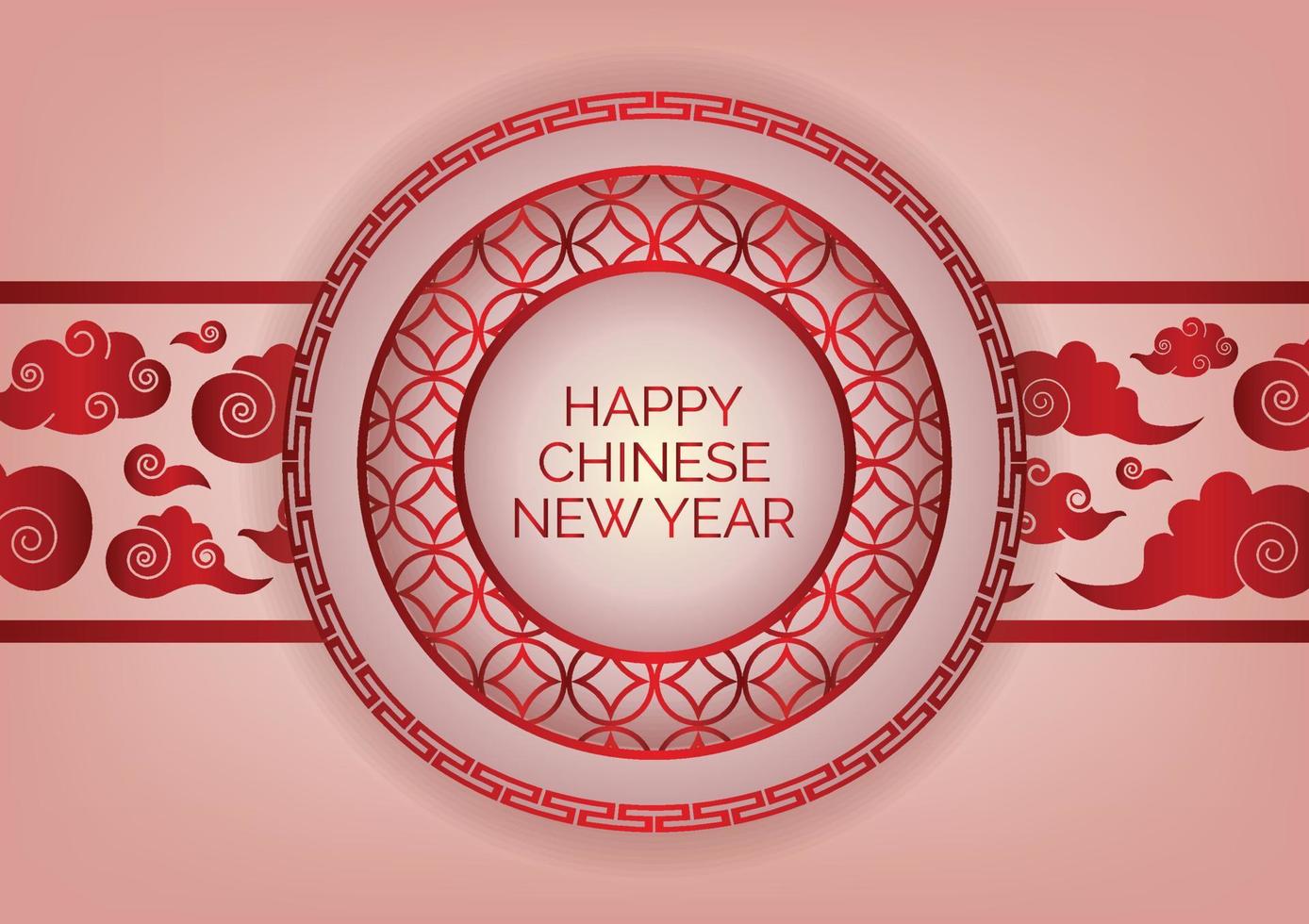 diseño de banner de año nuevo chino rosa y rojo para fondo de sitio web en línea vector