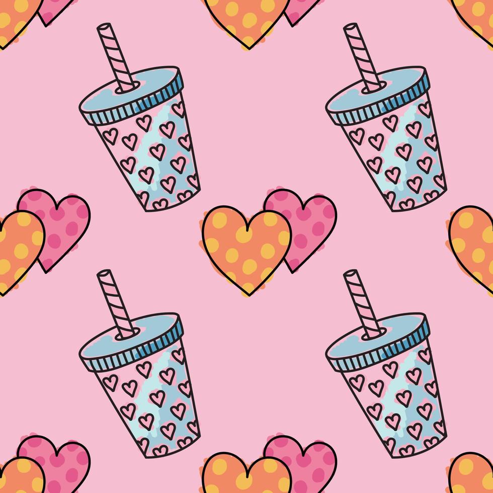 cute valentine's day seamless objects vector