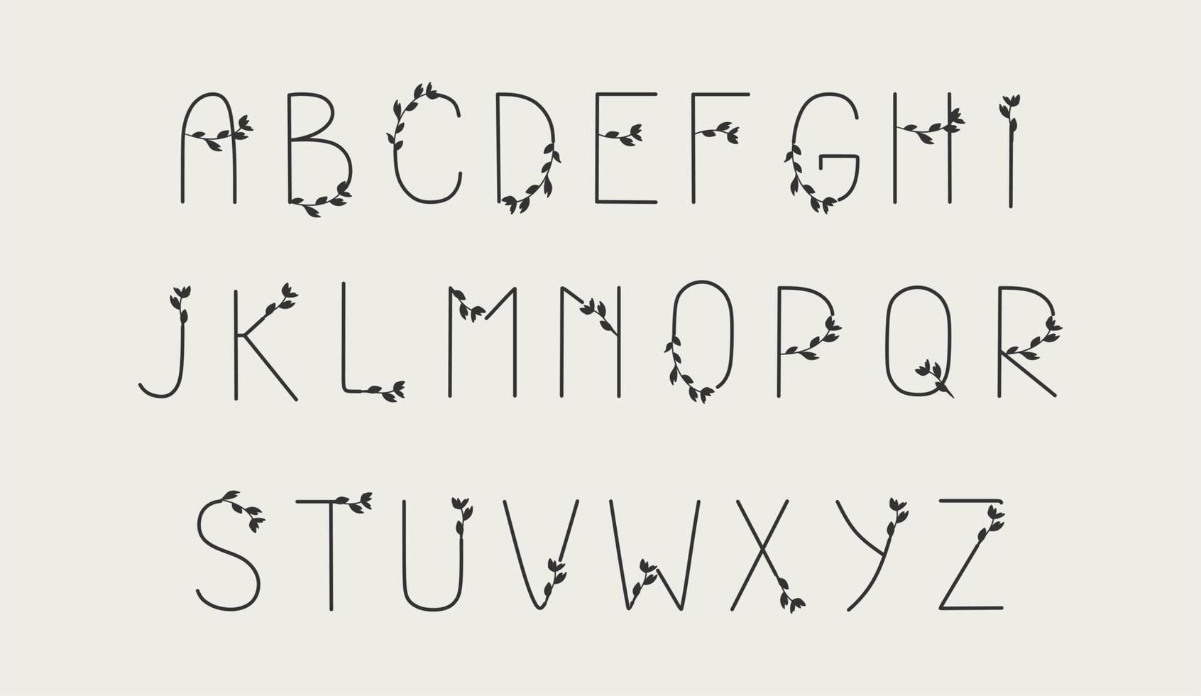 A set of letters isolated on white. Typographic alphabet for your designs logo, font, postcard, wedding invitation. Vector alphabet
