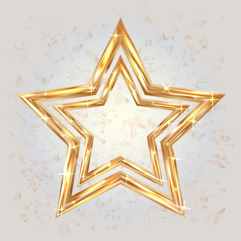Bright golden star. Luxury gold vector illustration. Template for your design projects, websites, banners, etc.