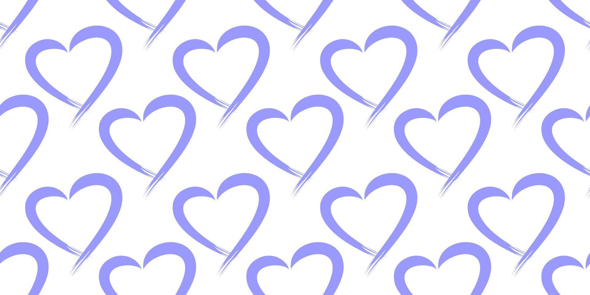 heart of Very Peri. heart drawn casually - seamless pattern. Valentine's Day vector