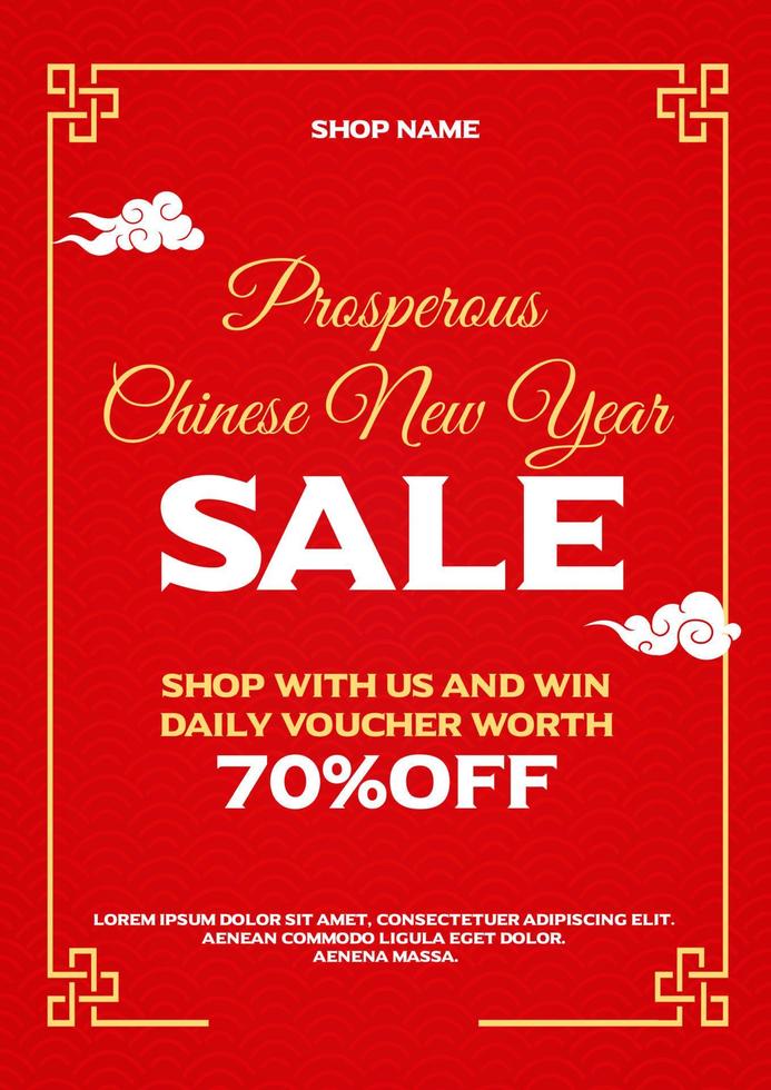 Chinese new year sale design template vector