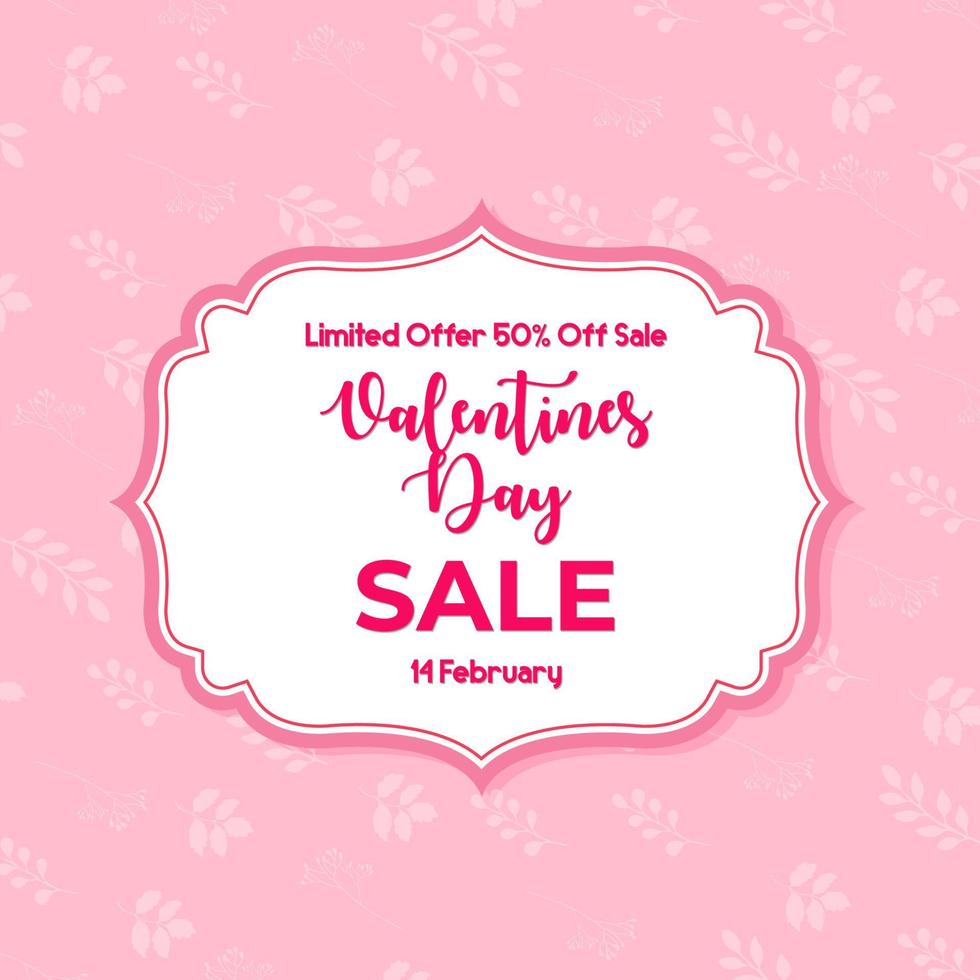 Valentines day sale banner background vector