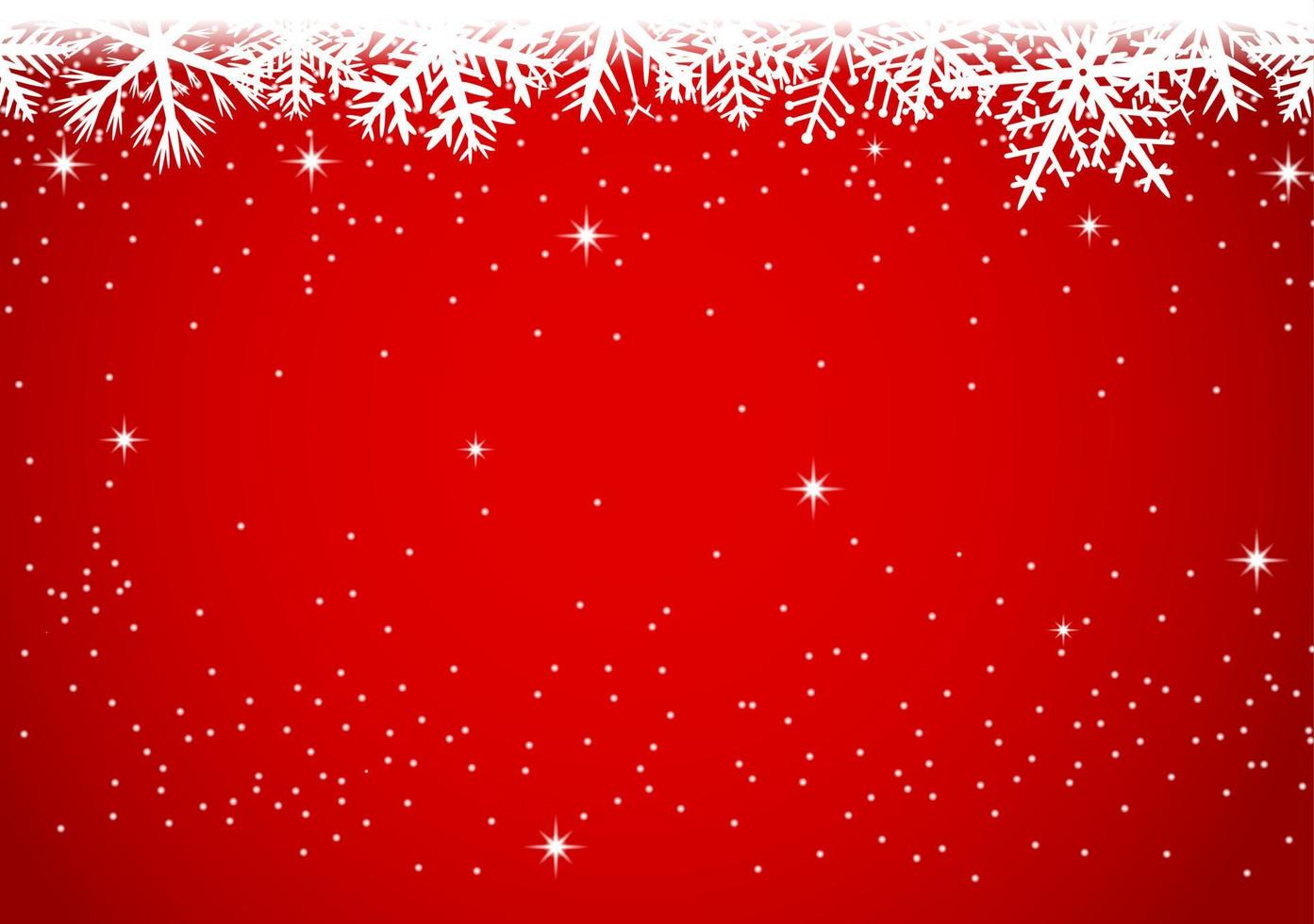 fondo de navidad con copos de nieve sobre fondo rojo vector