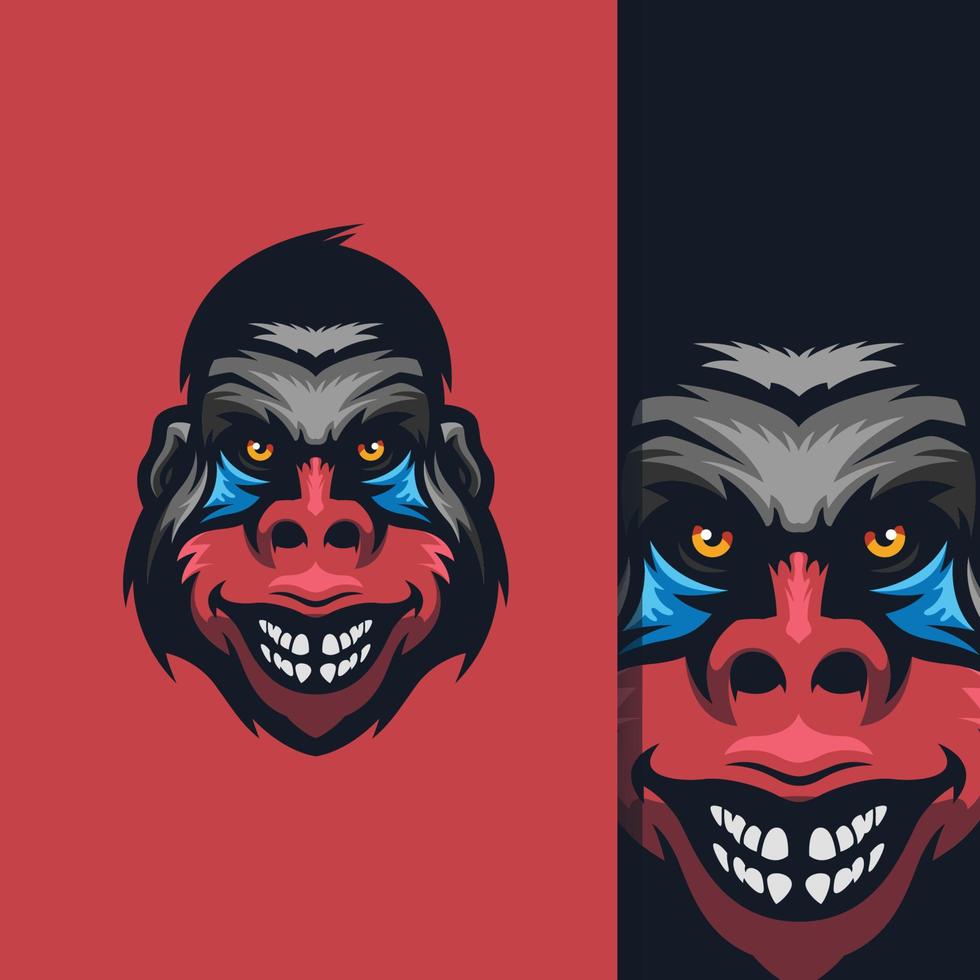 monkey baboon logo vector