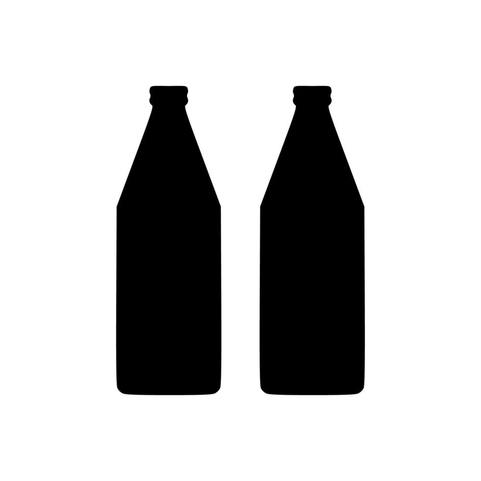 Wine bottle silhouette icon. Alcohol drink shape element. Vector illustration isolated on white background