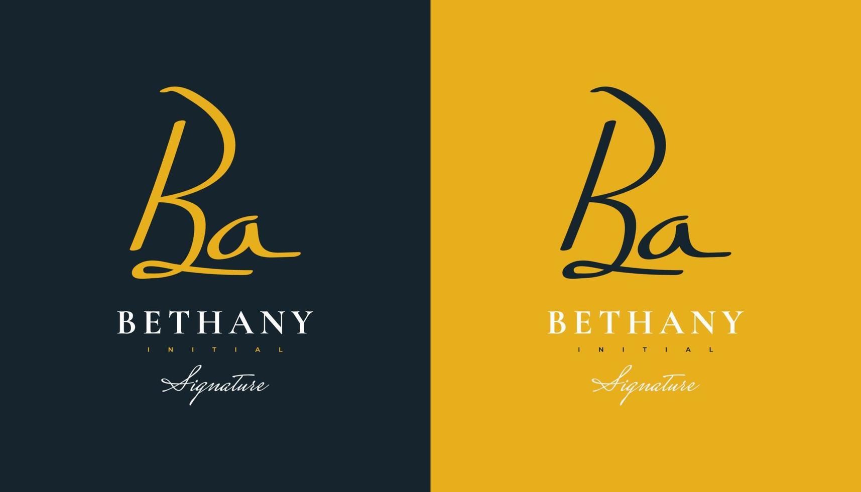 Initial B and A Logo Design with Elegant Handwriting Style. BA Signature Logo or Symbol for Business Identity vector