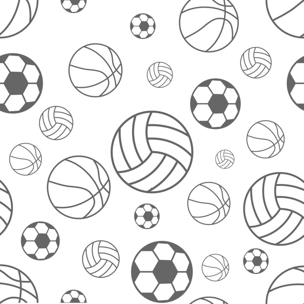 Seamless sport ball vector design illustration isolated on white background