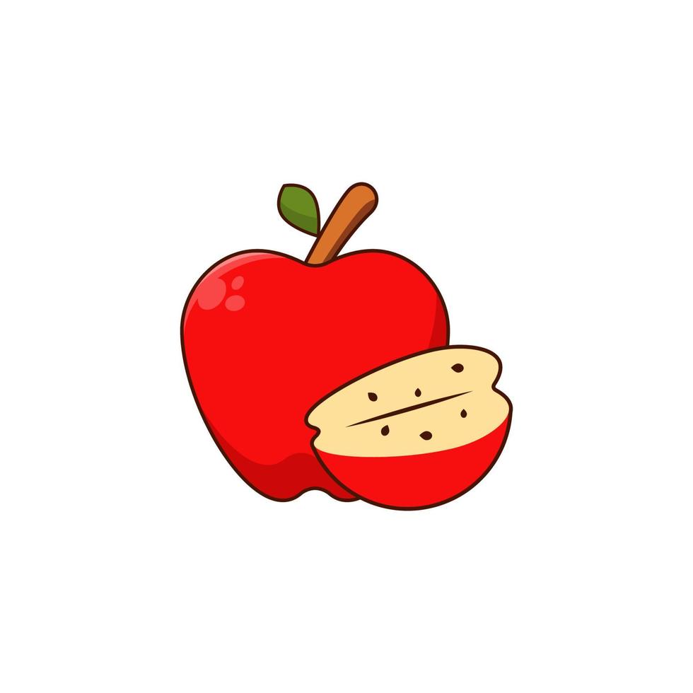 plantillas de diseño de vectores de iconos de frutas de manzana aisladas en fondo blanco