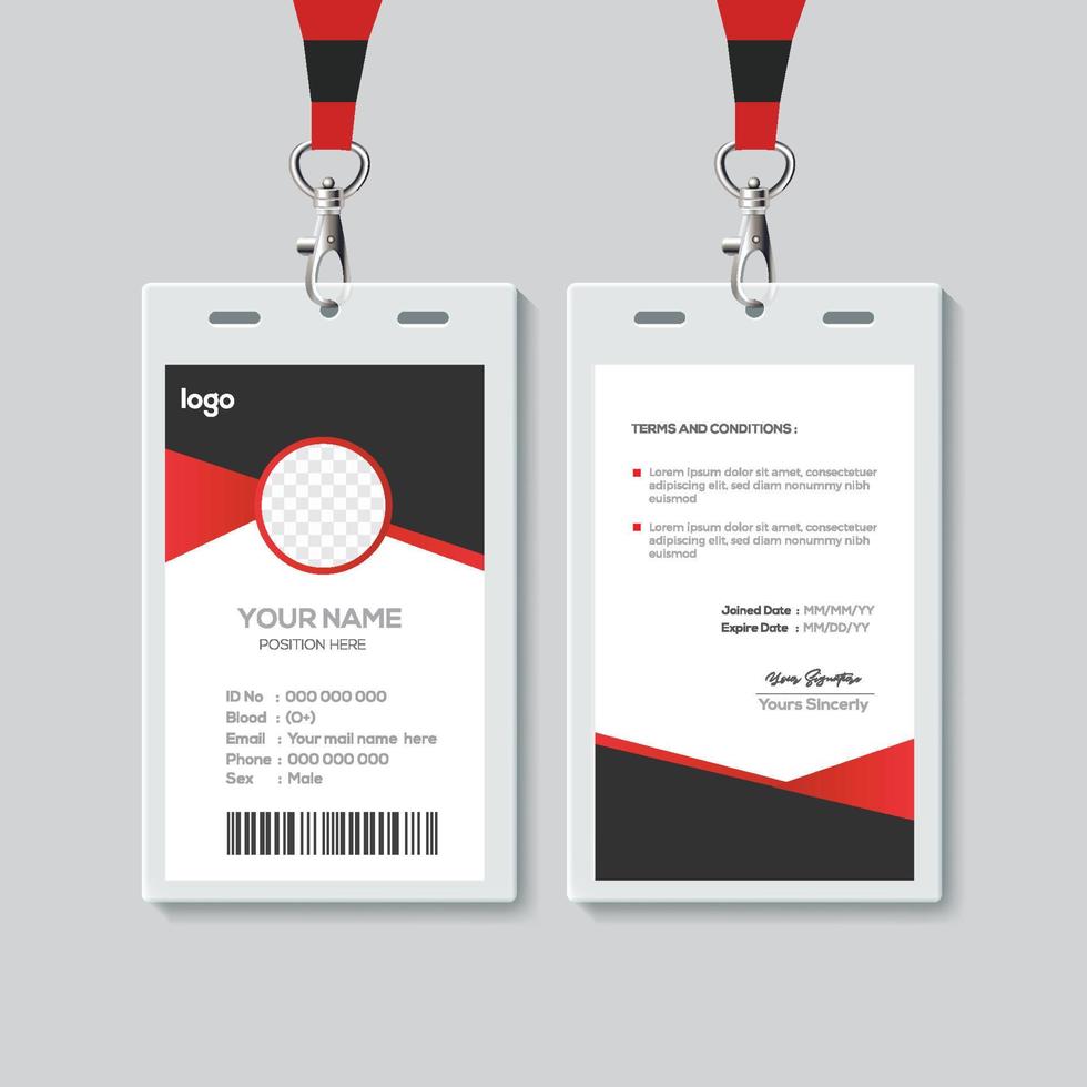 Simple Id card design template vector