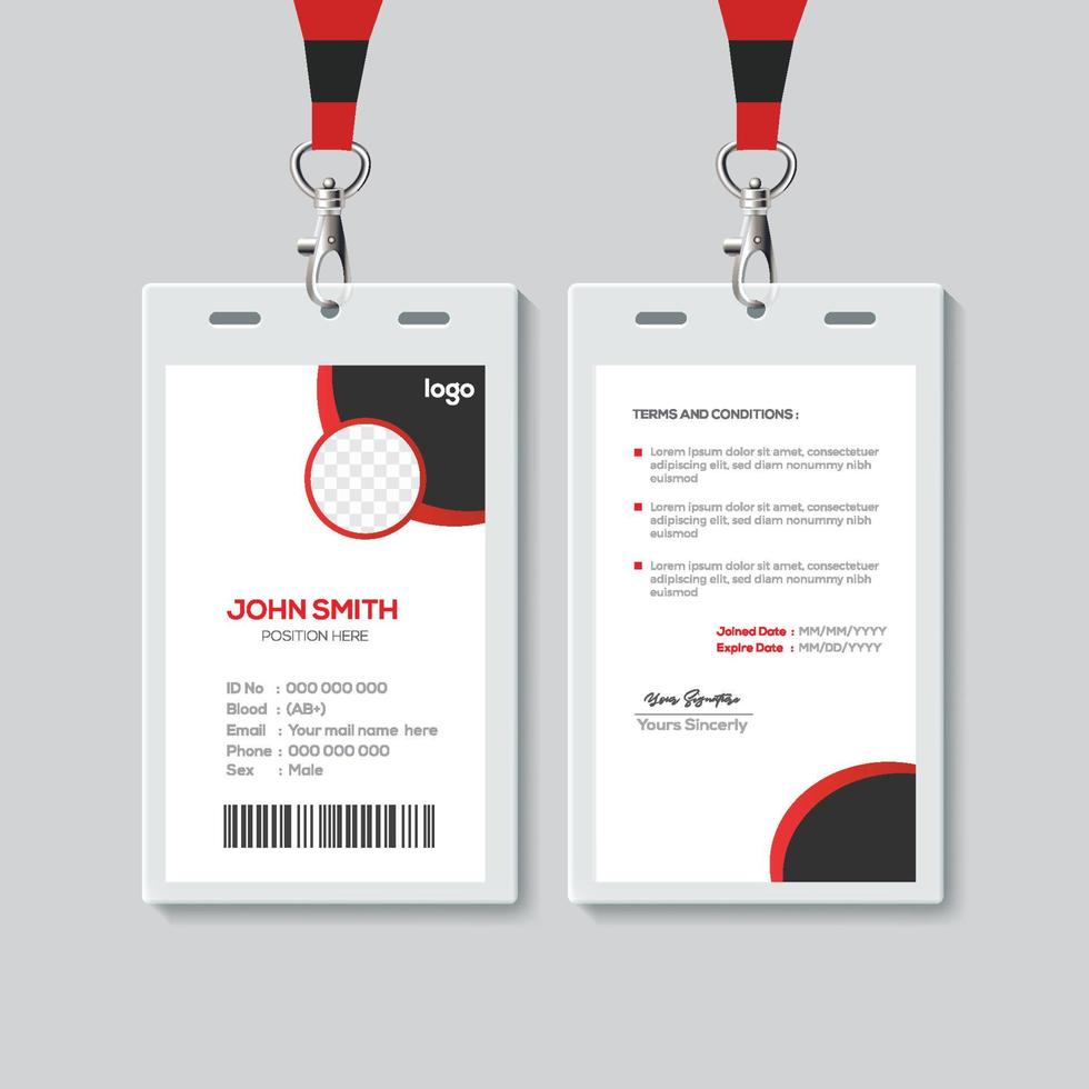 Simple Id card design template vector