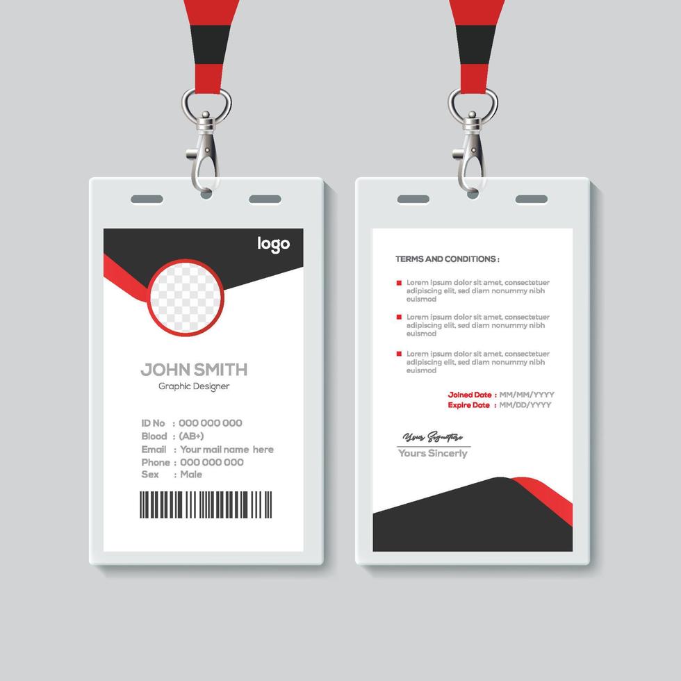 Simple Id card design template vector