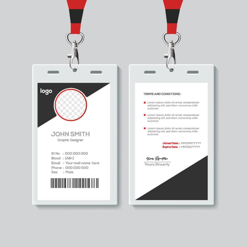 Simple Id card design template vector