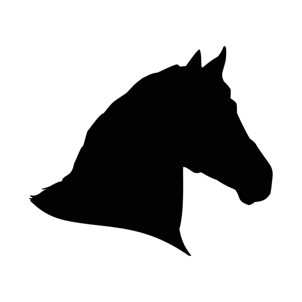 silueta de cabeza de caballo vector