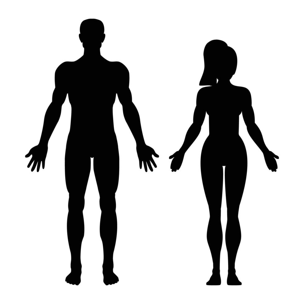 Man and woman silhouette vector