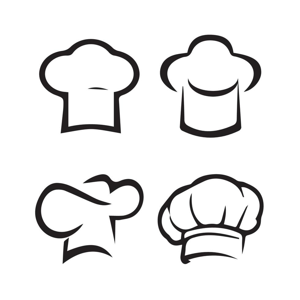 iconos de sombrero de chef vector