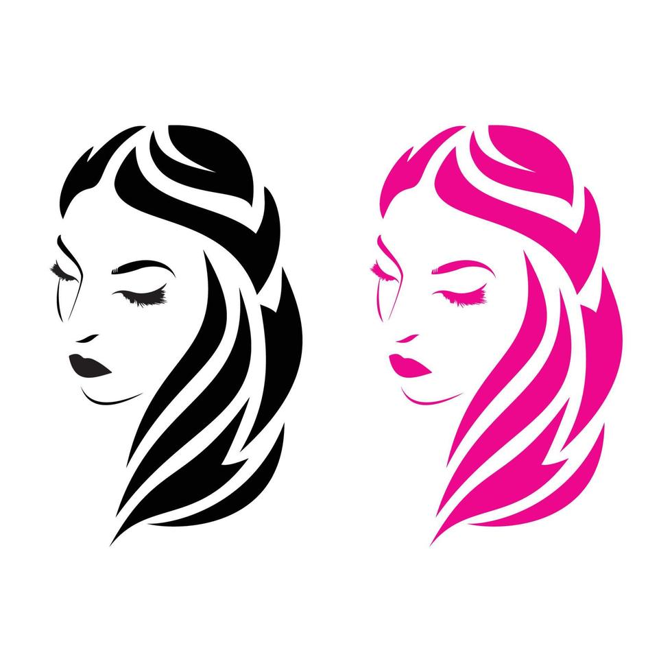 Beauty Face logo head vector