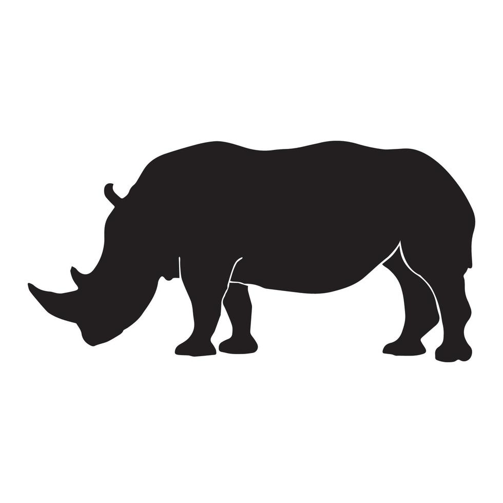 Rhino Black silhouette vector