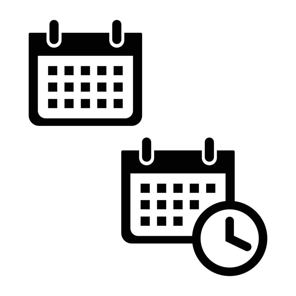 Calendar time icons vector