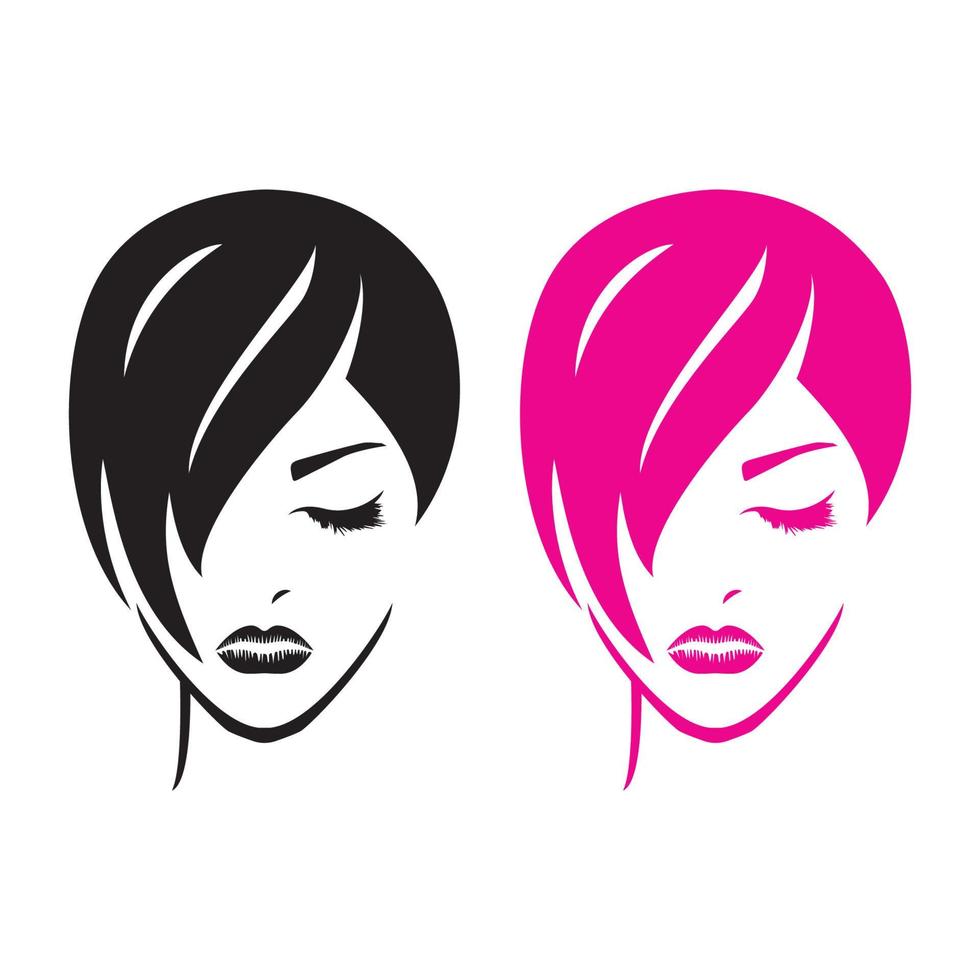 logotipo de belleza del cabello fce vector