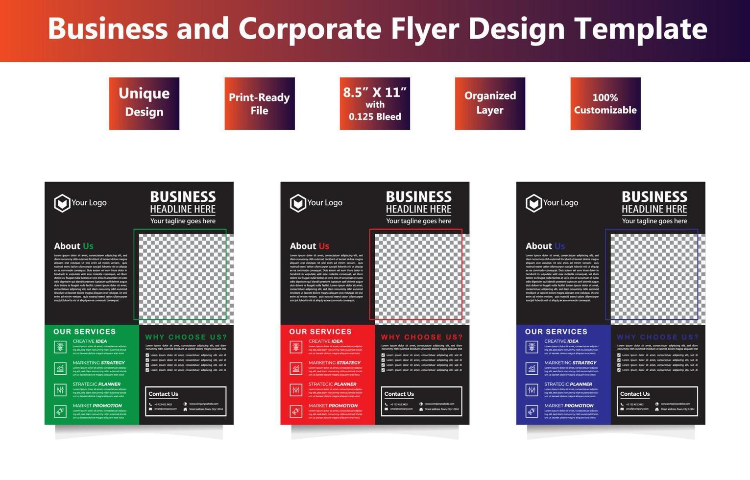 Corporate Flyer Template 7 vector