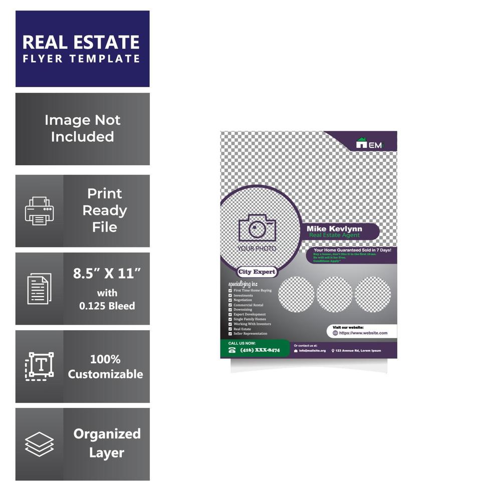 Real Estate Flyer Template vector
