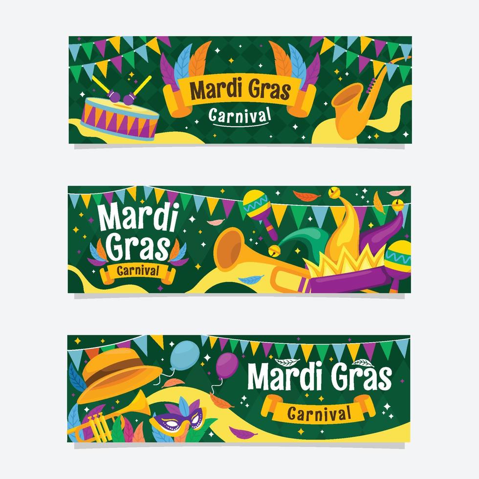 Mardi Gras Carnival Banners vector