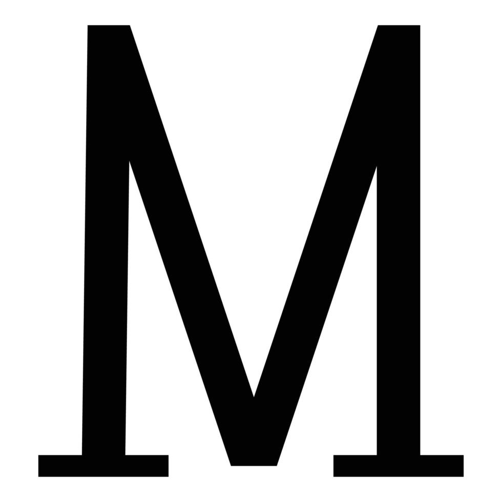 mu símbolo griego letra mayúscula mayúscula icono de fuente color negro vector ilustración imagen de estilo plano