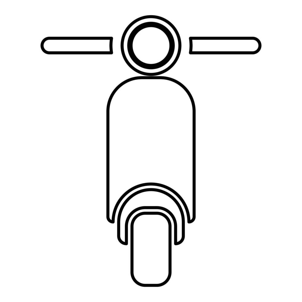 scooter motocicleta motobike concepto de entrega ciclomotor envío icono contorno negro color vector ilustración estilo plano imagen