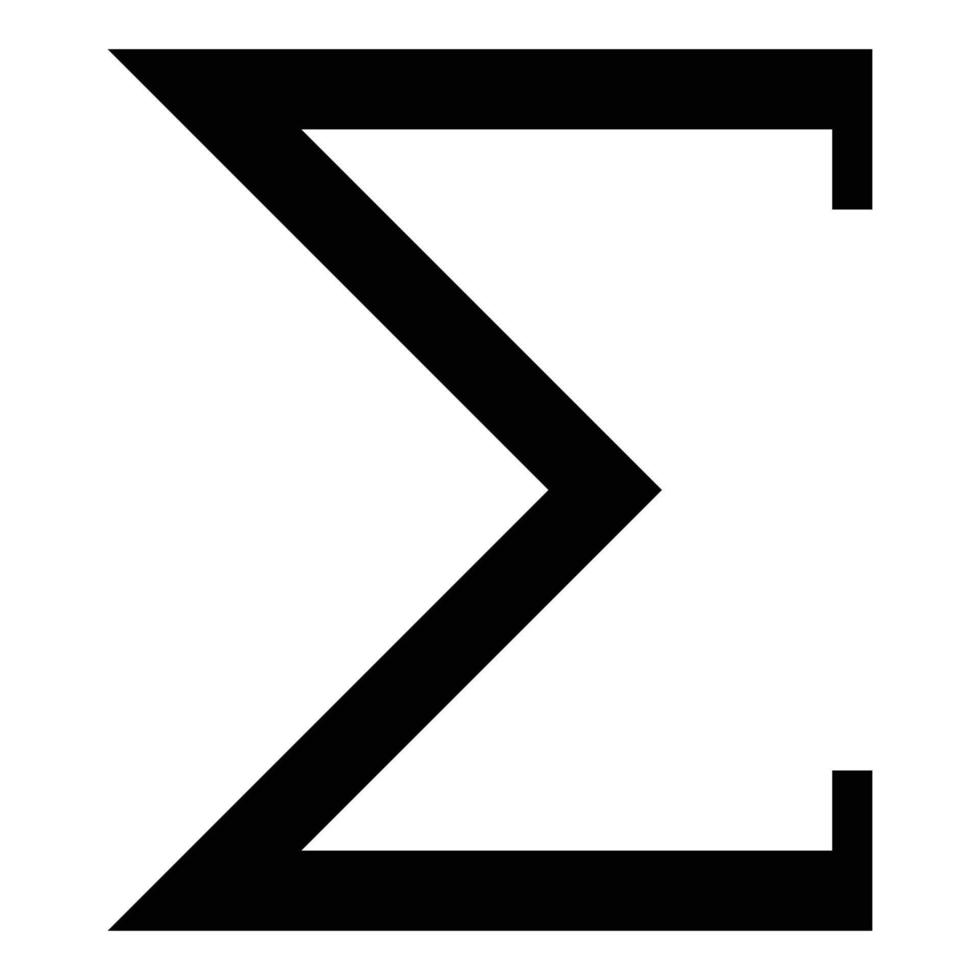sigma símbolo griego letra mayúscula mayúscula icono de fuente color negro vector ilustración imagen de estilo plano