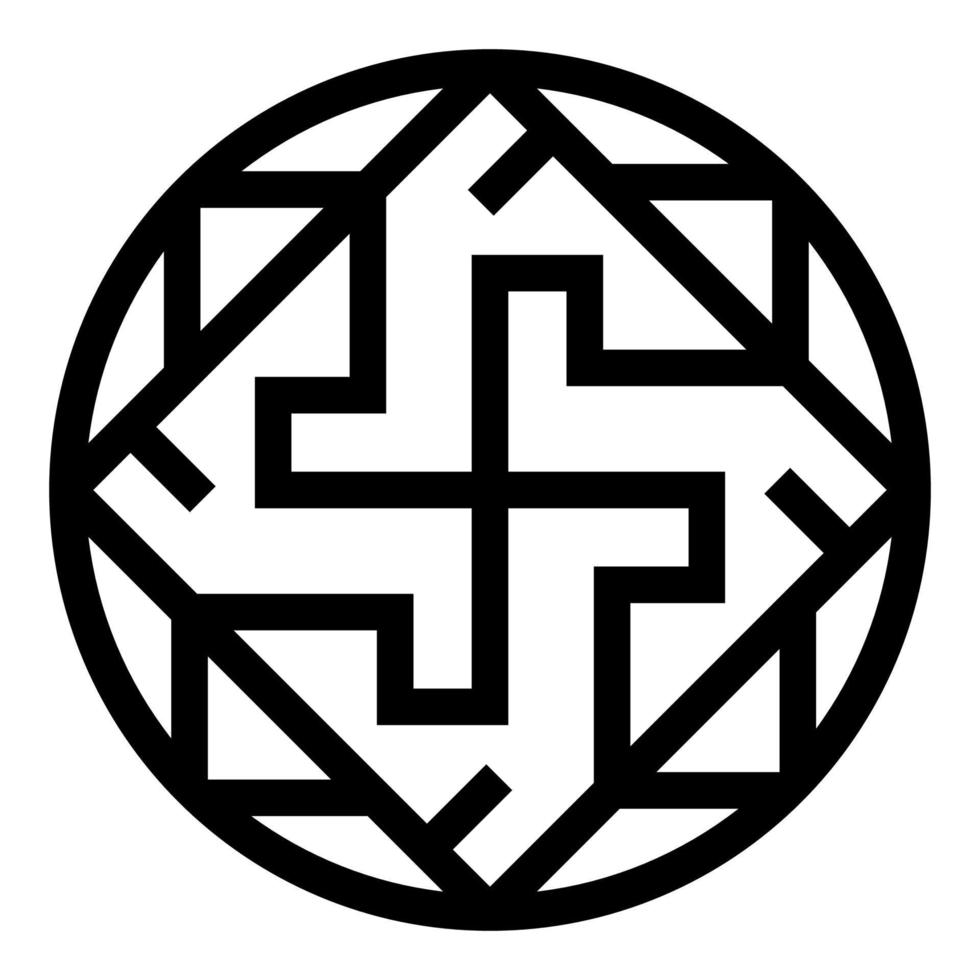 Valkyrie Varangian sign Valkiriya slavic symbol icon black color vector illustration flat style image