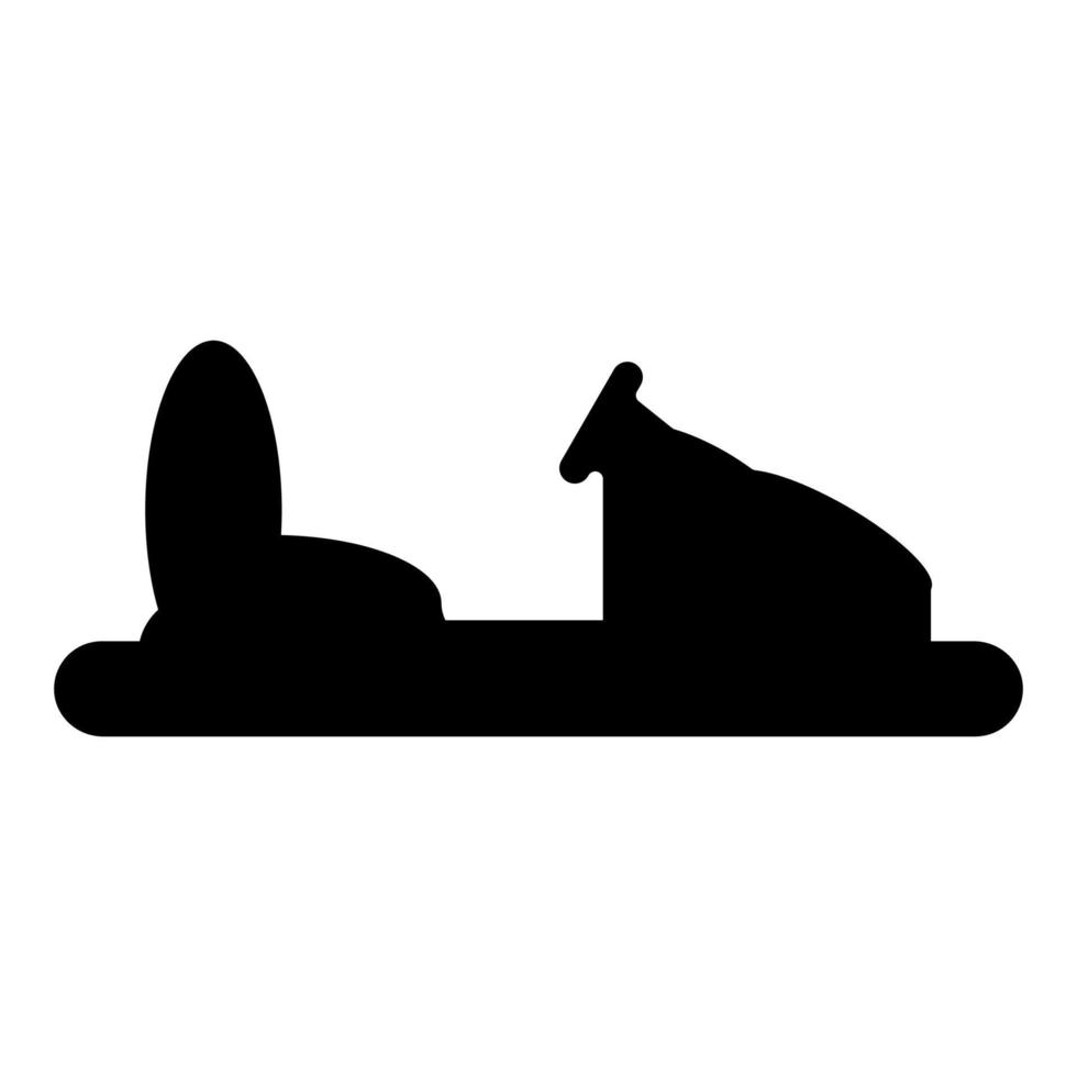 Bumper car silhouette Electric machine for racetrack Sideshow Amusement park Attraction Dodgem icon black color vector illustration flat style image