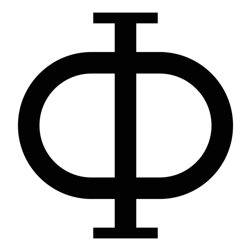 Phi greek symbol capital letter uppercase font icon black color vector illustration flat style image