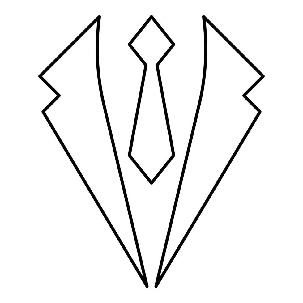 concepto de negocio chaqueta y corbata traje de corbata para boda ropa de hombre en ropa de vestir idea representativa icono esquema color negro vector ilustración estilo plano imagen