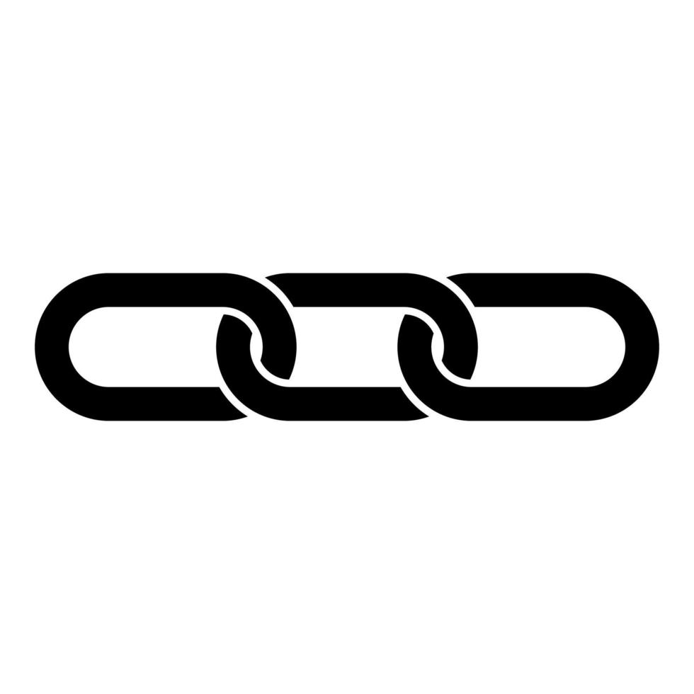Chain links Interlock icon black color vector illustration flat style image