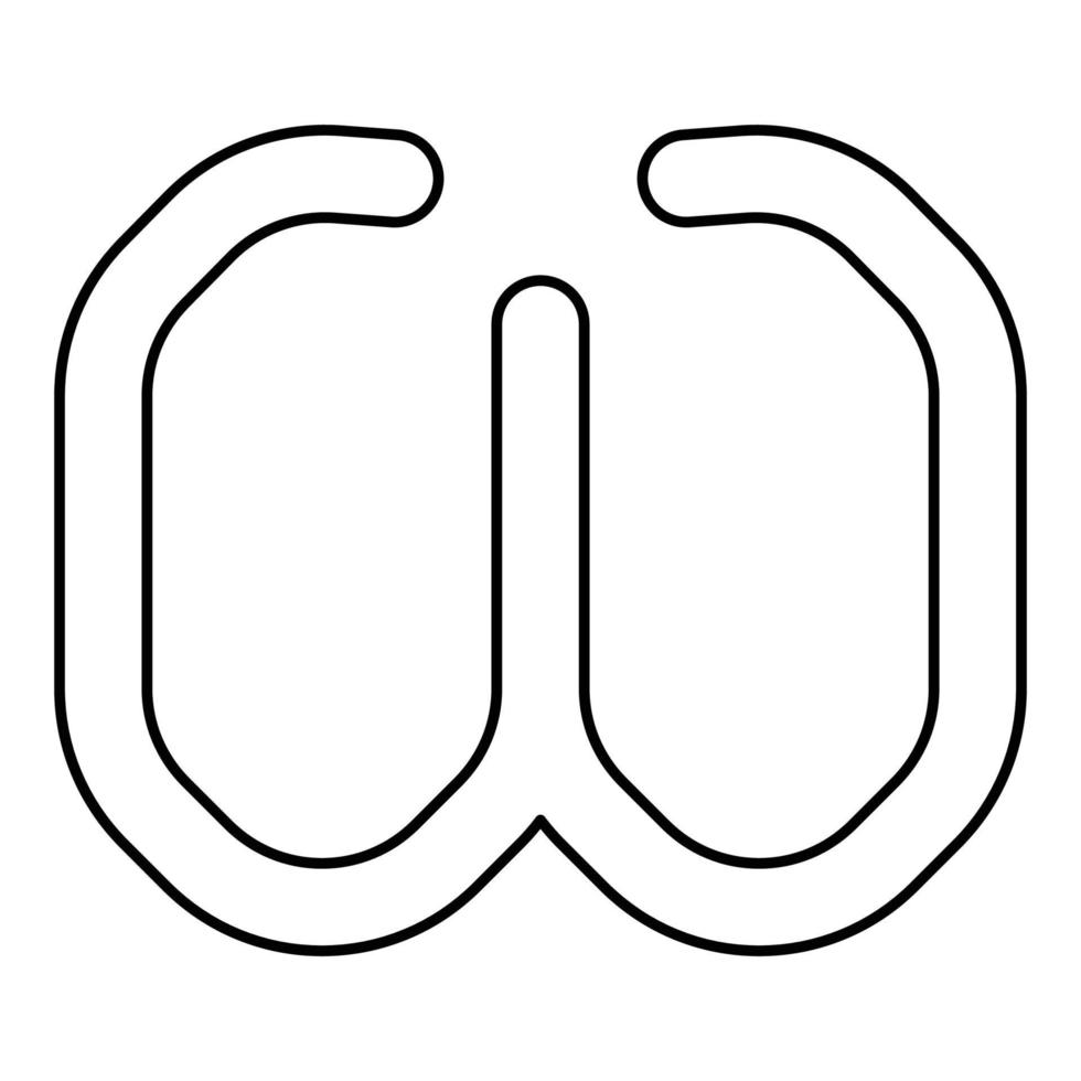 Omega greek symbol small letter lowercase font icon outline black color vector illustration flat style image