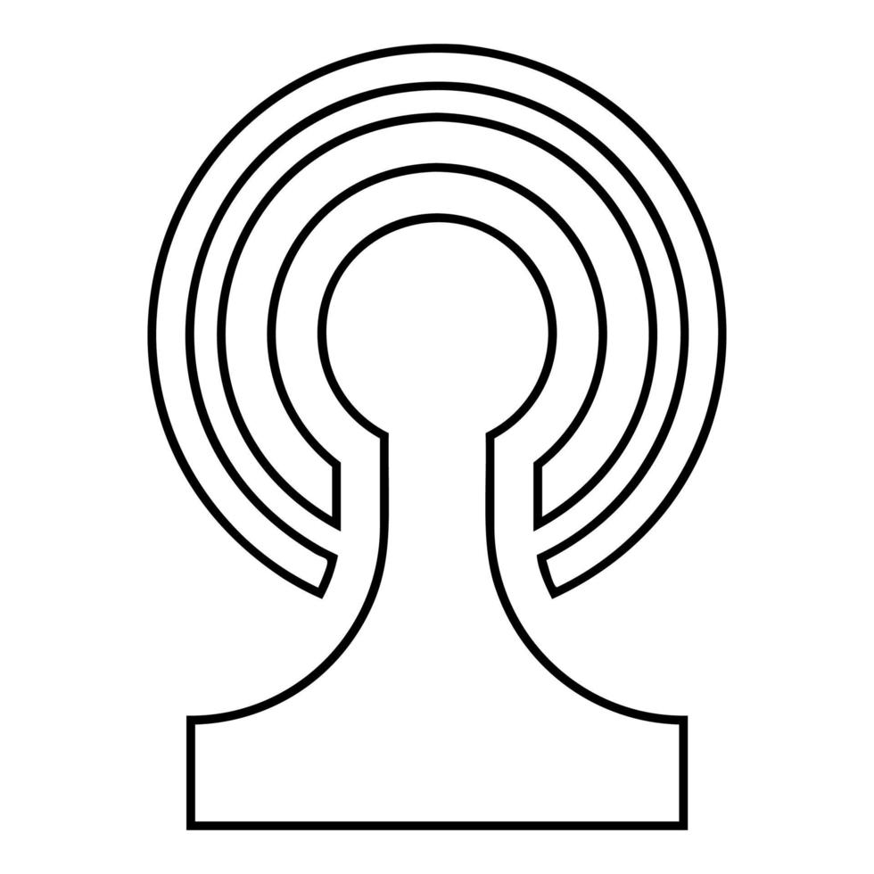 Broadcasting Wireless device Radio wave icon outline black color vector illustration flat style image